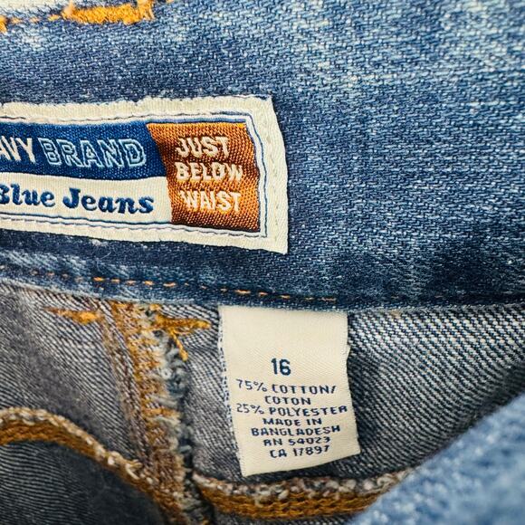 Old Navy Y2K Dark Wash Denim Maxi Skirt High Waist Back Slit Size 16 Low Waist - Picture 5 of 7